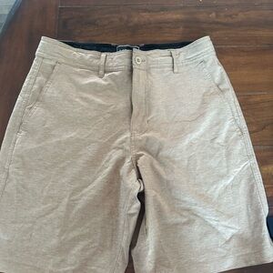 Valor Hybrid Men's Shorts Size 32 Chino Quick Dry Khaki Flat Front